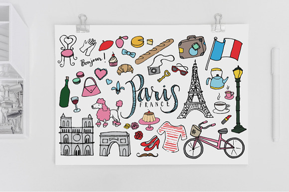 Paris France Clipart & Illustrations in Illustrations - product preview 5