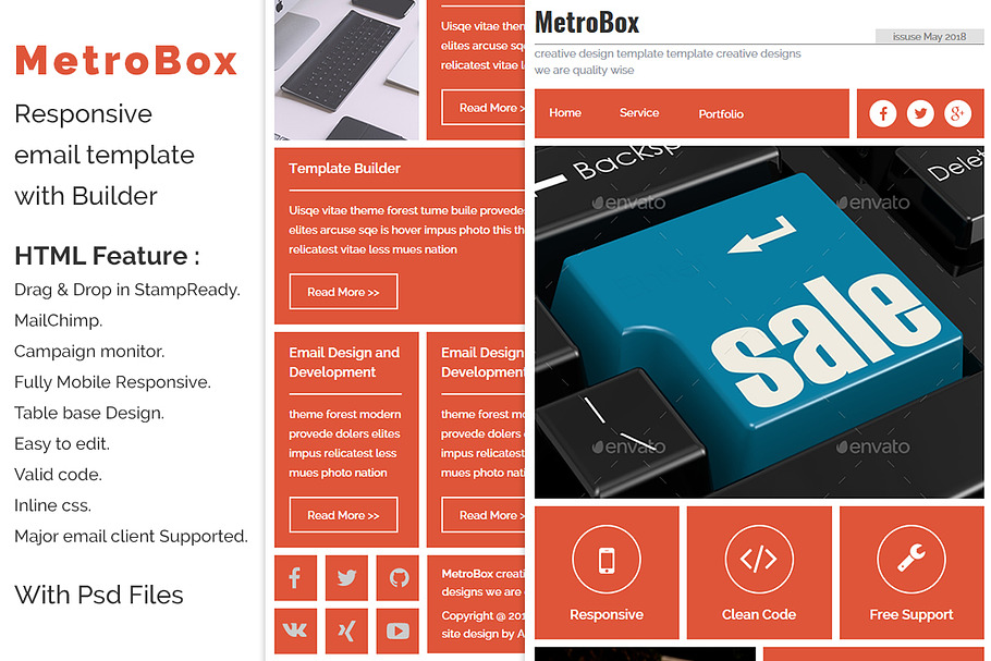 MetroBox - Responsive Email template in Mailchimp Templates - product preview 8