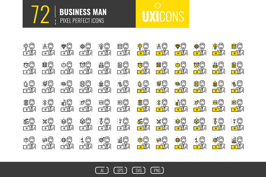 UXicons: 72 Businessman Icons