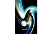 Color shiny light effects on black, liquid style multicolored wavy shape