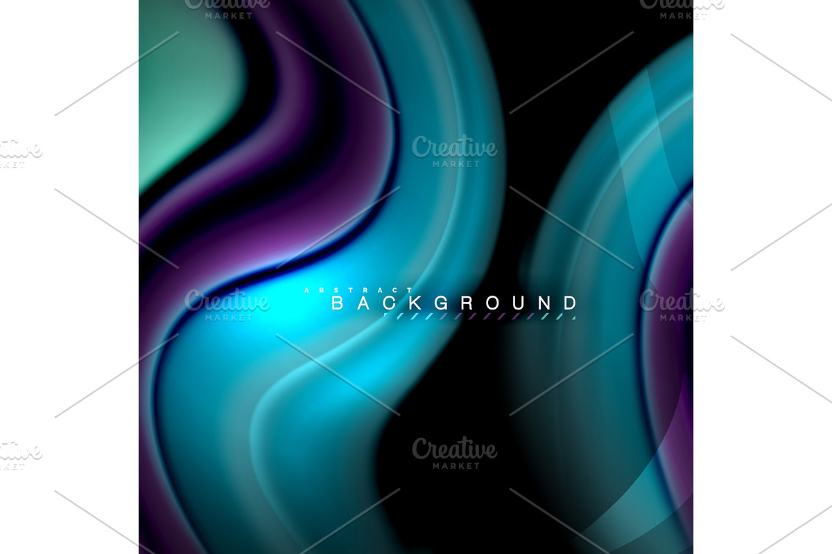 Fluid mixing colors vector wave abstract background design. Colorful mesh waves in Illustrations - product preview 8