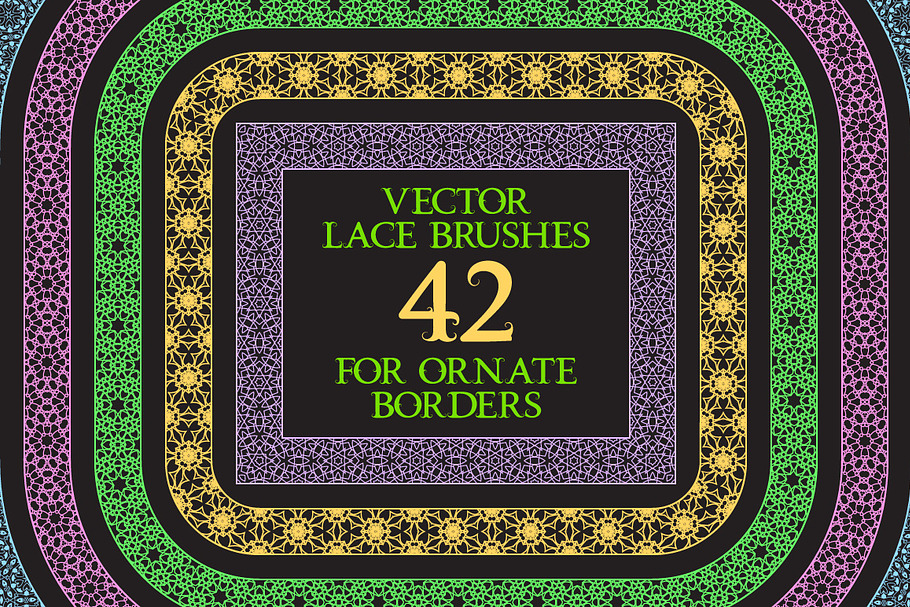 42 vector lace brushes in Photoshop Brushes - product preview 8