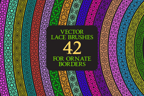 42 vector lace brushes in Photoshop Brushes - product preview 2