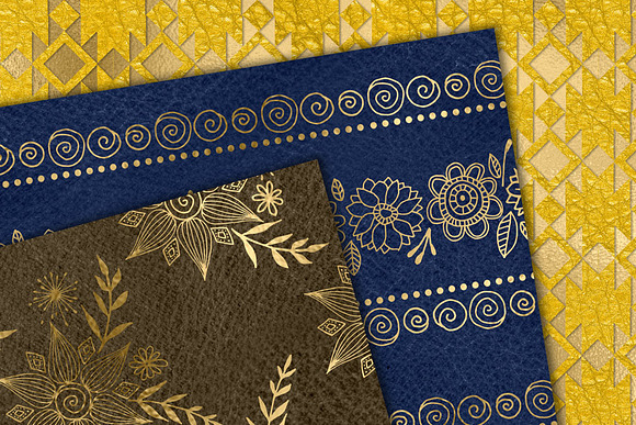 Bohemian Sunflower Digital Paper in Patterns - product preview 1