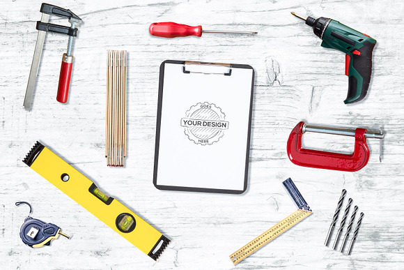 Work Tools Mock-up 10 PSD Pack #1 in Mockup Templates - product preview 1