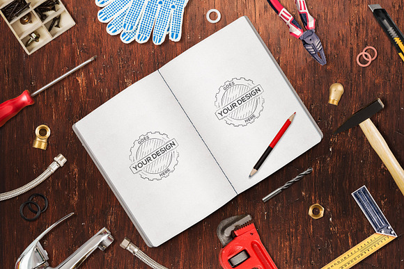Work Tools Mock-up 10 PSD Pack #1 in Mockup Templates - product preview 5