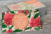 peonies flowers business card