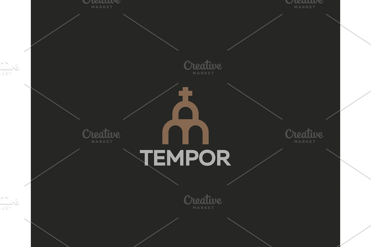 Church vector logotype. Line cross house logo in Illustrations - product preview 8