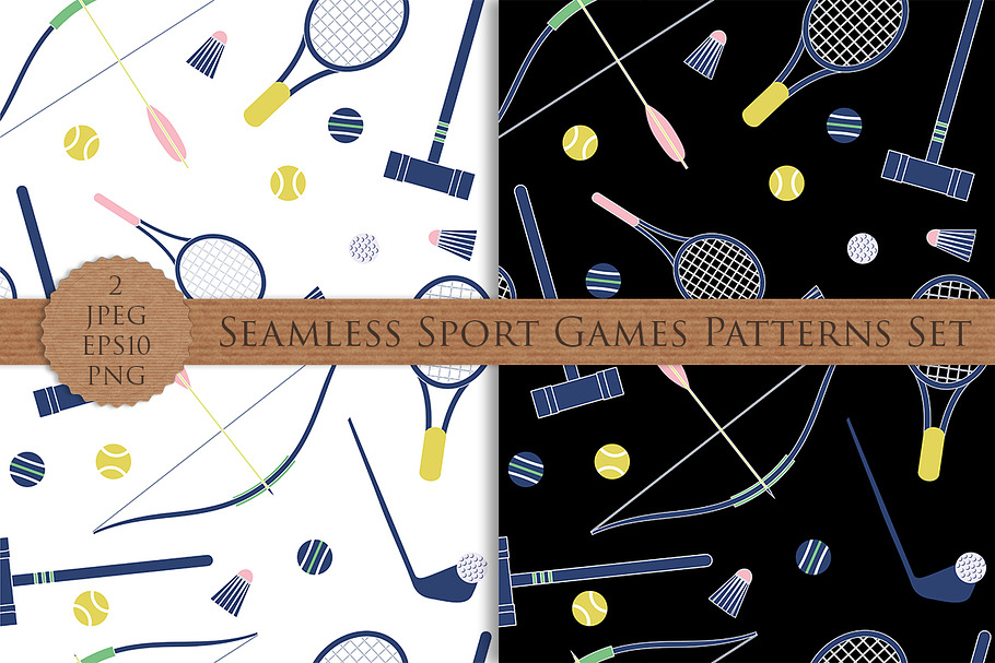 Vector seamless sport games pattern