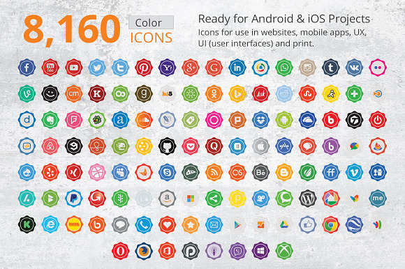 240 Badge Social Media Icons in Graphics - product preview 1