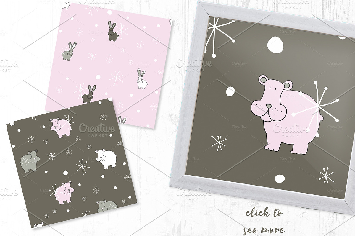 Winter patterns vector set for kids in Patterns - product preview 8