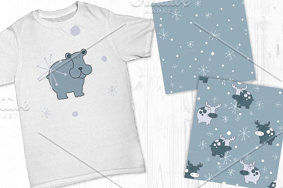 Winter patterns vector set for kids in Patterns - product preview 2