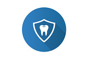 Teeth protection flat design long shadow glyph icon