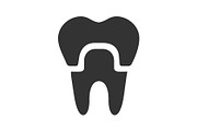 Dental crown glyph icon