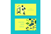 Vector isometric gym objects for gym illustration