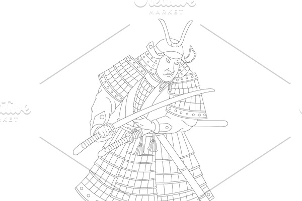 Samurai Japanese warrior graphic