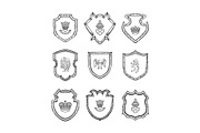 Vector hand drawn heraldics illustration