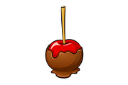 Apple in chocolate glaze pop art vector