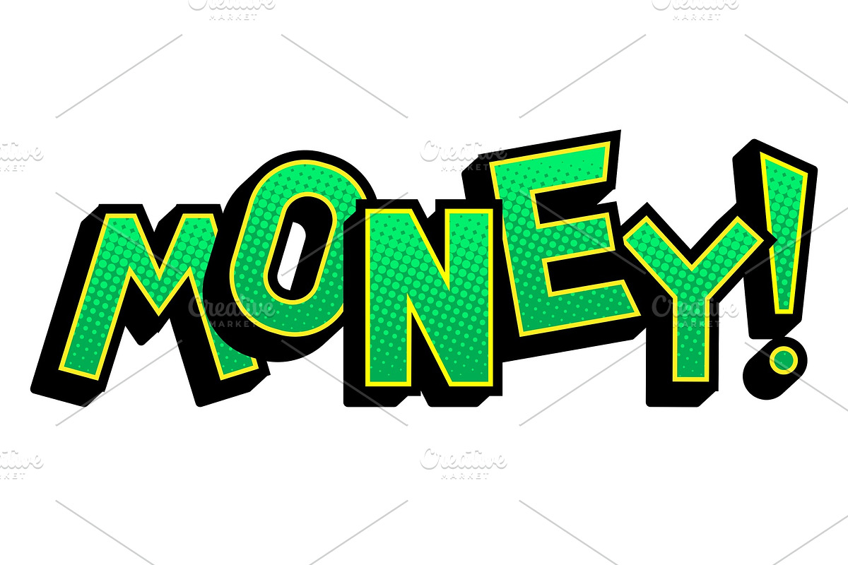 Money word comic book pop art vector illustration in Illustrations - product preview 8