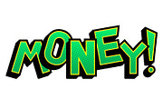 Money word comic book pop art vector illustration