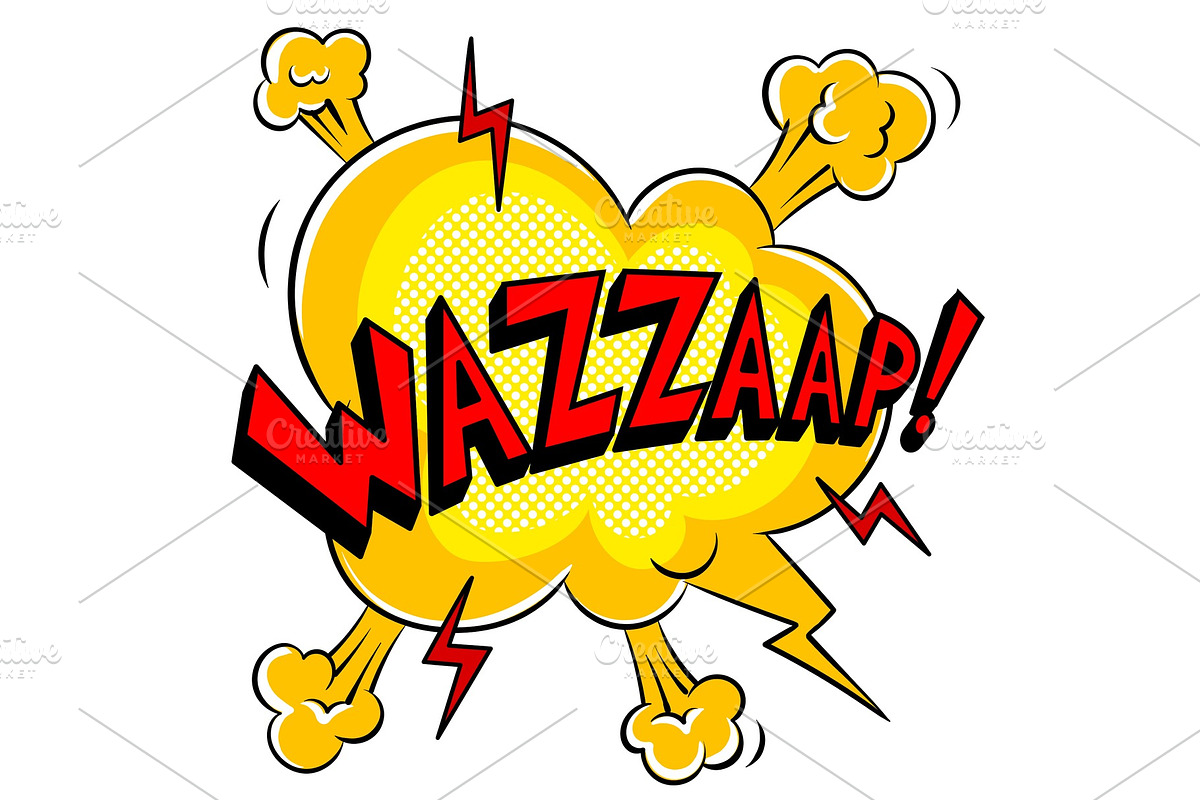 Wazzaap word comic book pop art vector in Illustrations - product preview 8