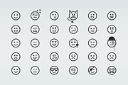 30 Smiley Line Icons