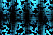 Blue hexagon mosaic tile texture pattern on black background in technology concept. 3d illustration.