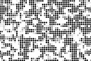 Black hexagon mosaic tile texture pattern on white background in technology concept. 3d dot illustration.