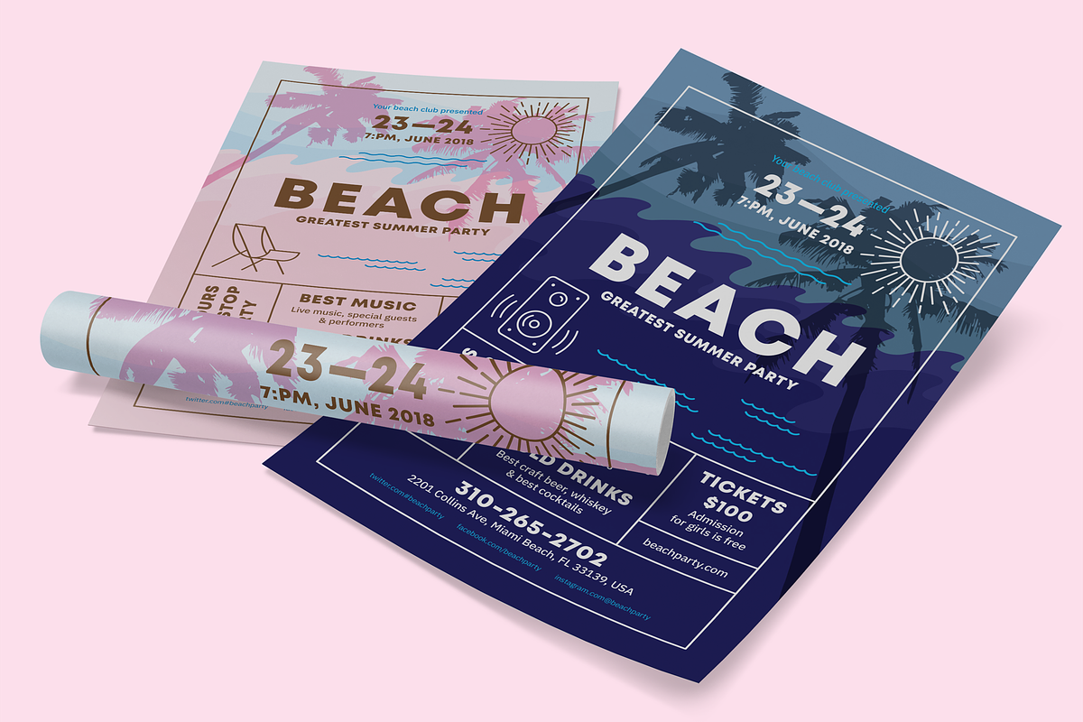 Beach Poster Template in Flyer Templates - product preview 8