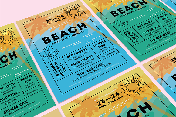 Beach Poster Template in Flyer Templates - product preview 1