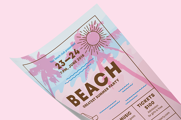 Beach Poster Template in Flyer Templates - product preview 4