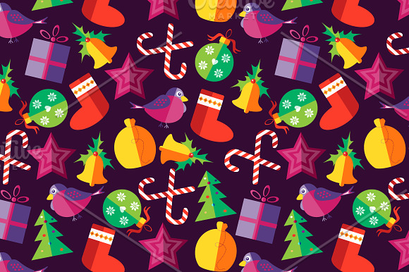 Christmas patterns in a flat style in Patterns - product preview 2