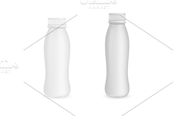 Yogurt plastic bottles in Product Mockups - product preview 1