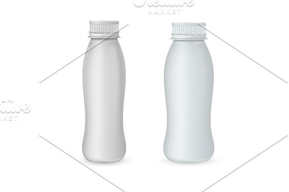 Yogurt plastic bottles in Product Mockups - product preview 2