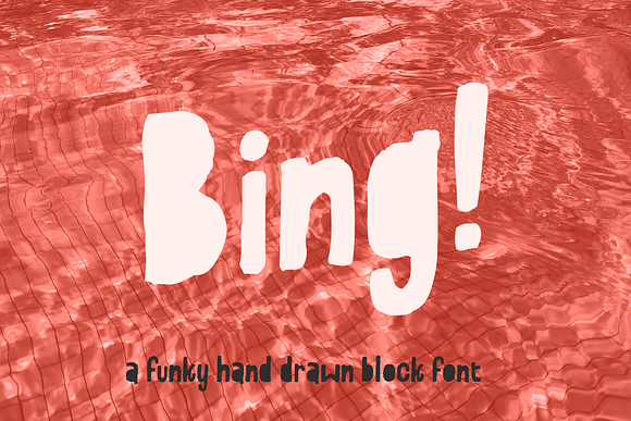 Bing! A hand-drawn block font in Display Fonts - product preview 3