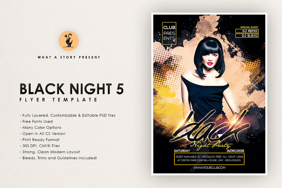 Black Night 5 in Flyer Templates - product preview 8