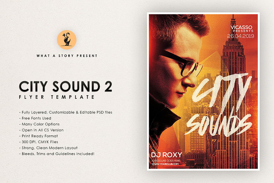 City Sounds 2  in Flyer Templates - product preview 8
