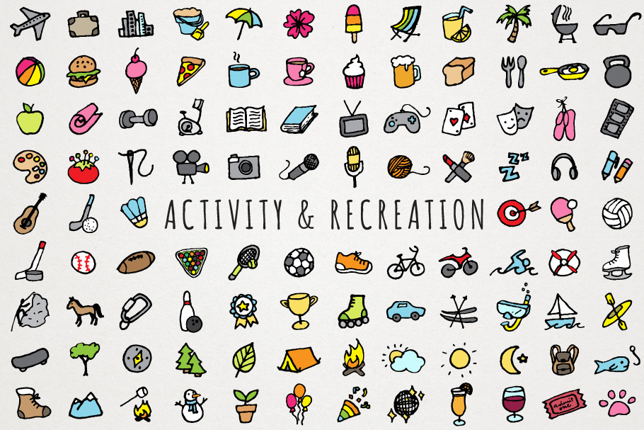 Activity & Recreation Icons Clipart in Beach Icons - product preview 8