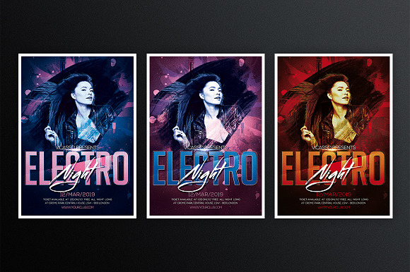 Electro Night 4 in Flyer Templates - product preview 1