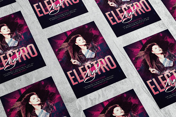 Electro Night 4 in Flyer Templates - product preview 3