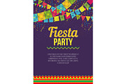 Bright poster inviting to Fiesta party