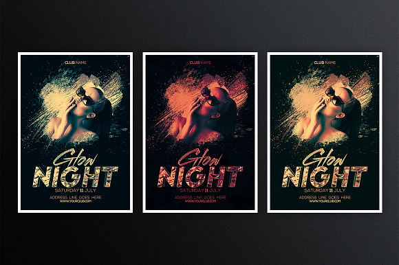 Glow Night 1 in Flyer Templates - product preview 1