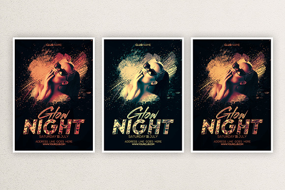 Glow Night 1 in Flyer Templates - product preview 3