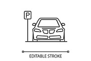 Parking zone linear icon