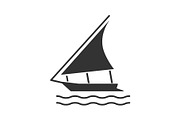 Sailing boat glyph icon