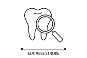 Teeth medical check linear icon