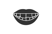 Smile with missing tooth glyph icon