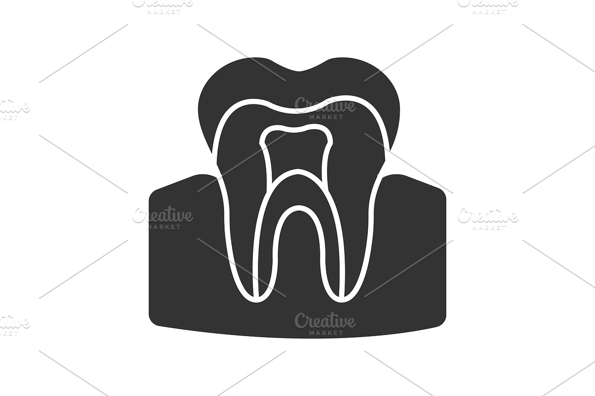 Tooth anatomical structure glyph icon in Graphics - product preview 8