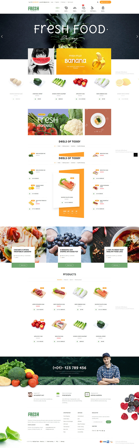 Pts Fresh -Food & Restaurant theme in Bootstrap Themes - product preview 1