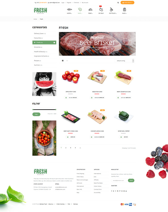 Pts Fresh -Food & Restaurant theme in Bootstrap Themes - product preview 2